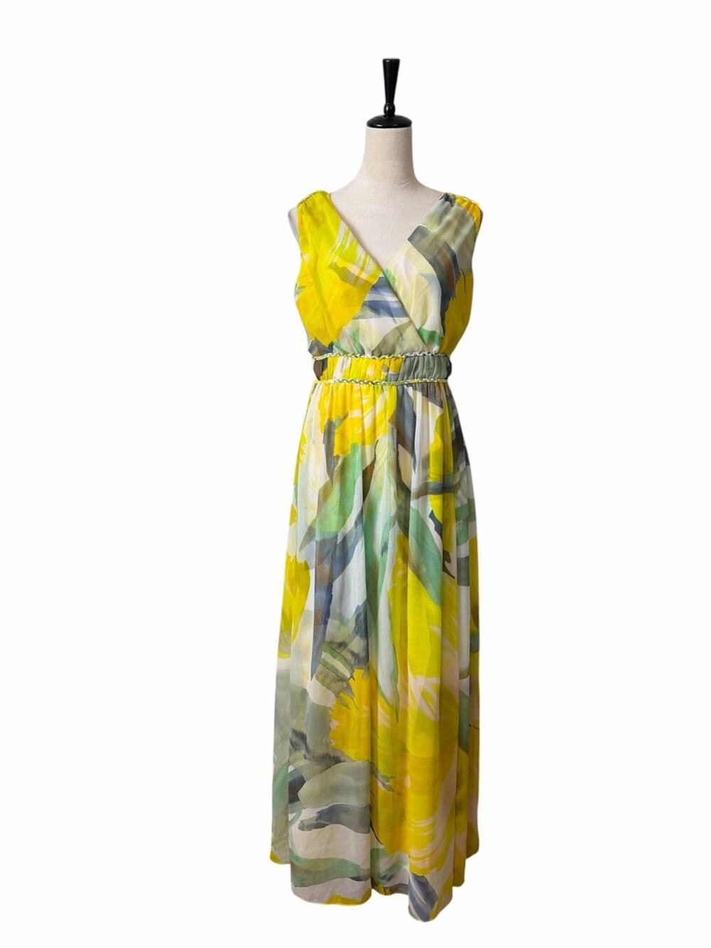 White House Black Market Watercolor Floral Braided Maxi Dress Women's Size M